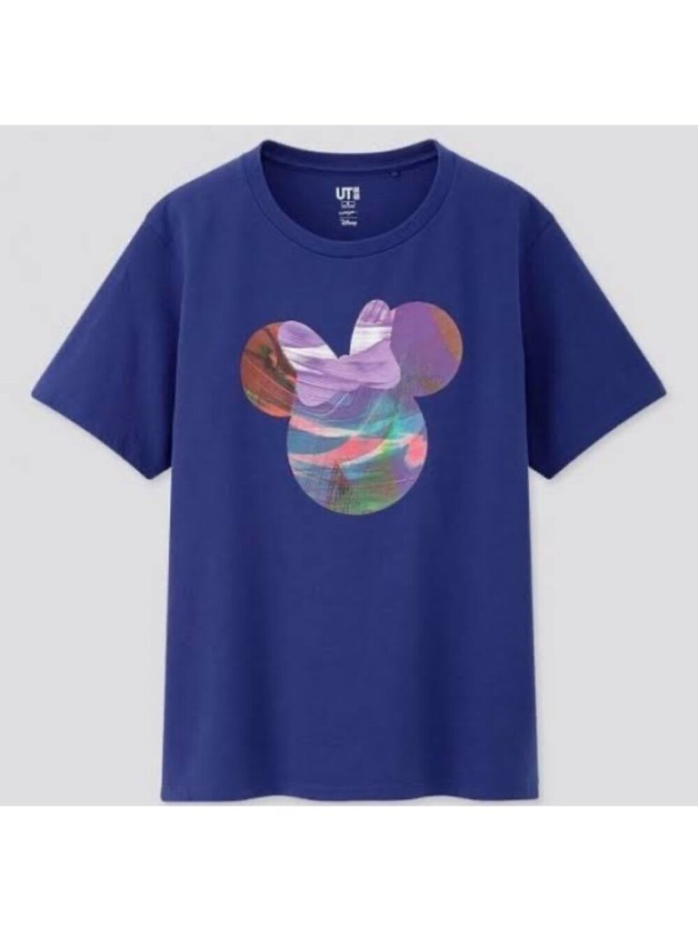 Disney X Uniqlo UT Blue T-Shirt Mickey Mouse Graphic Womens Size M Cotton